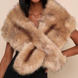 Lulus Always Posh Brown Faux Fur Stole - Size One Size